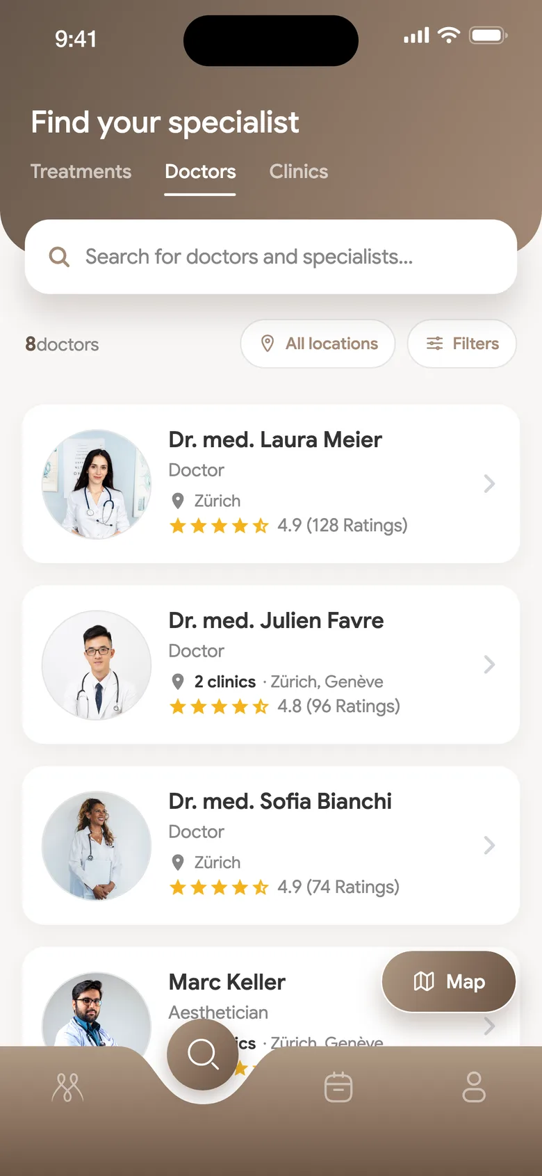 List of doctors in the Metaesthetics app